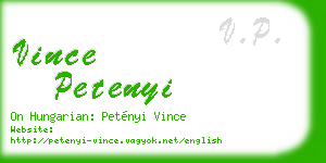 vince petenyi business card